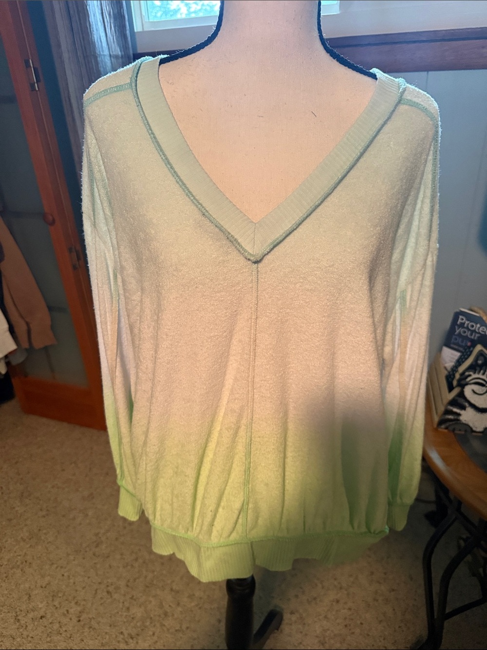 torrid Mint Green Ombre V-Neck Sweater